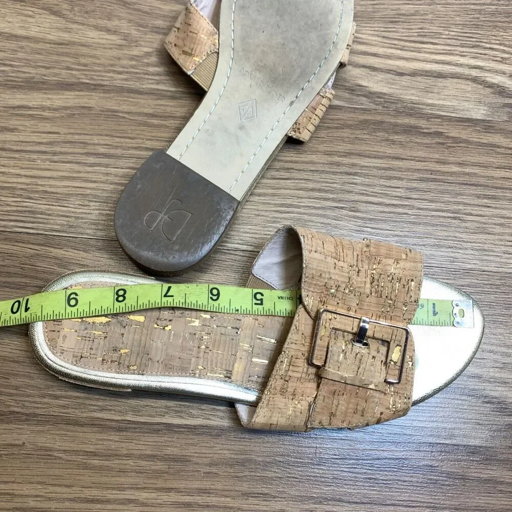 Donald J Pliner Cork‎ Florenc Sandals Woven Slide Tan Womens Size 7.5